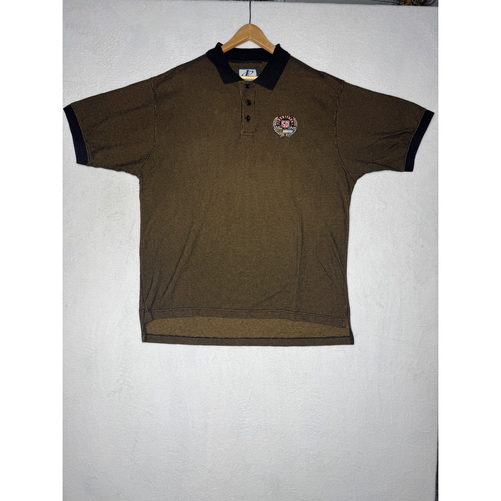Sz XL‎ NASCAR 50th Anniversary Logo Athletic Polo Shirt Micro Grid 1998